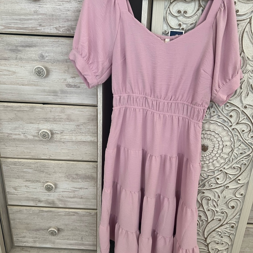 Monteau Soft Pink Midi Dress